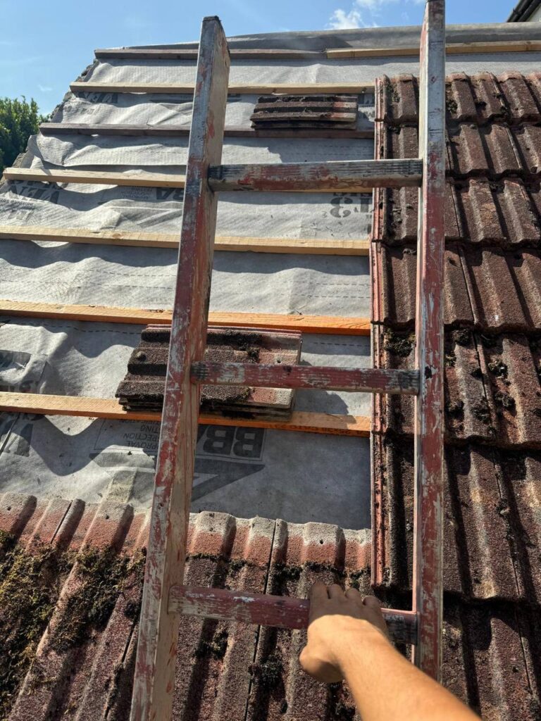 This is a photo of a roof in Hunstanton that needs repair.